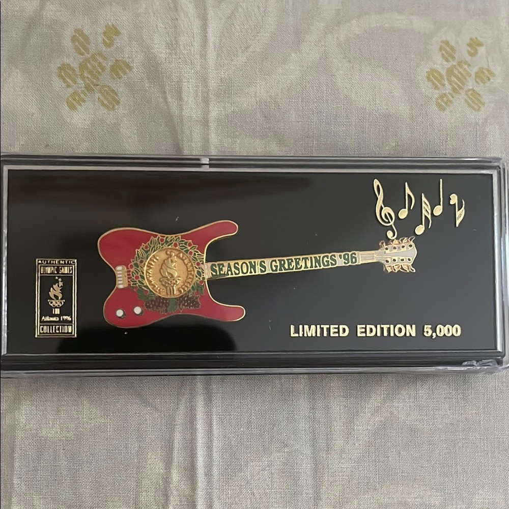 Limited Edition Vintage Atlanta Olympic 1996 Holiday Guitar Pin